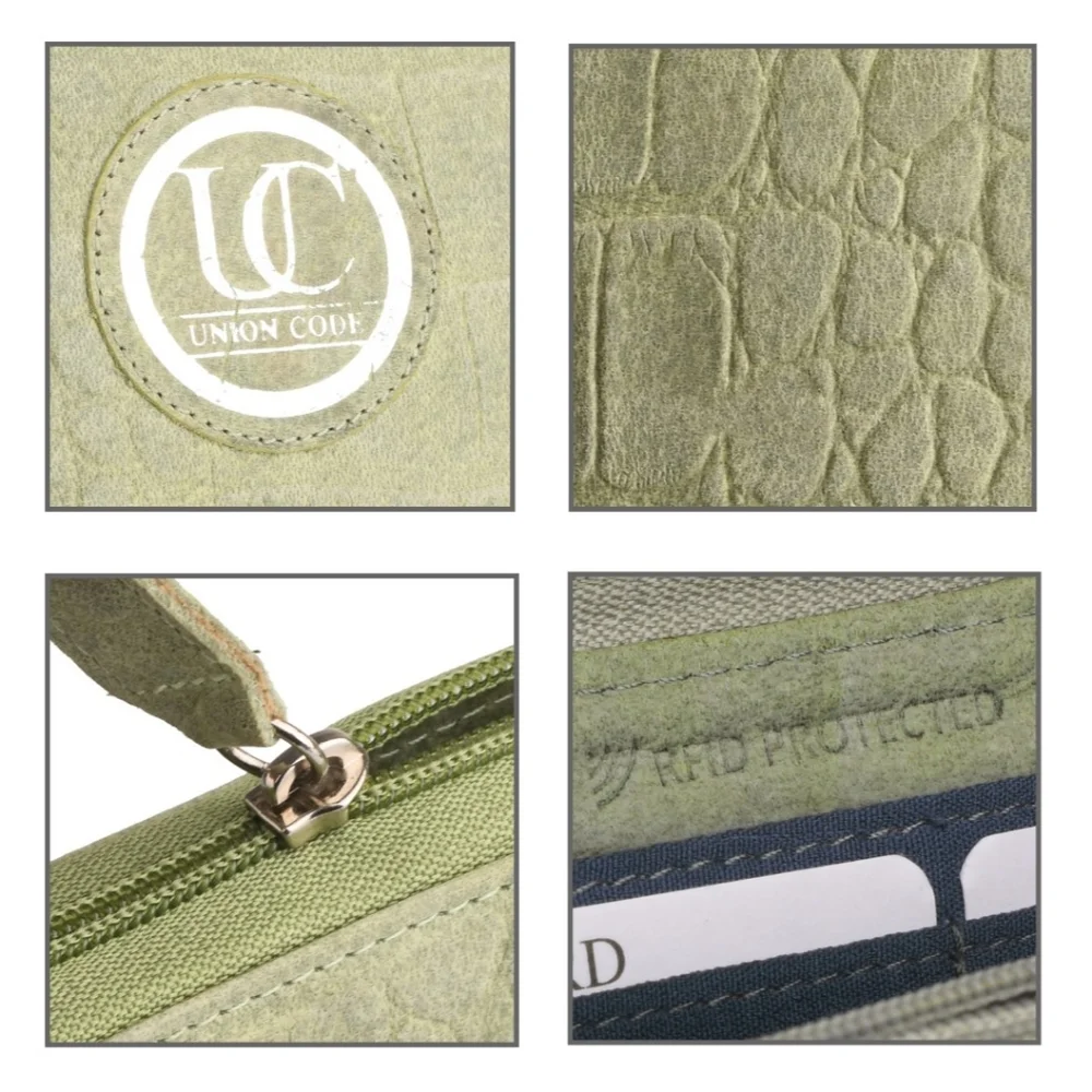 NWT Light Green Genuine Leather RFID Protected Wallet - Picture 6 of 8